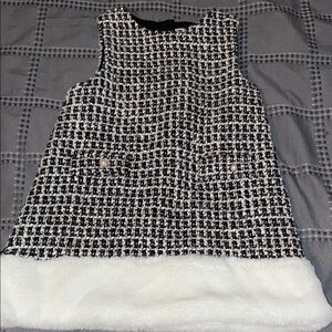 Rachel Zoe 4T Black and White Tweed Kids Dress excellent condition